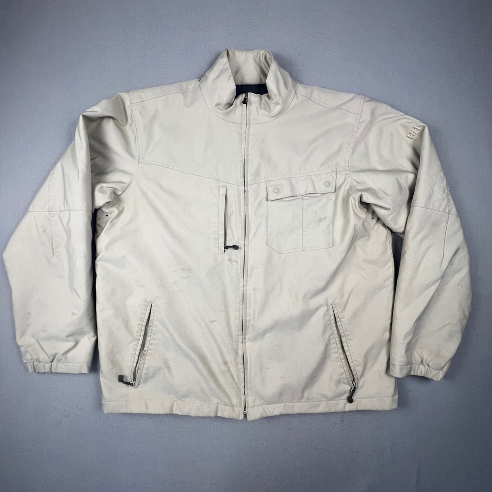 Helly‎ Hansen Workwear Jacket Mens XXL Beige Quilted Snowboard Outdoor Gorpcore